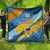 United States Virgin Islands Quilt with Blue Yellow Eagle Design and Government Seal - Wonder Print Shop