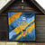 United States Virgin Islands Quilt with Blue Yellow Eagle Design and Government Seal - Wonder Print Shop