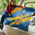 United States Virgin Islands Quilt with Blue Yellow Eagle Design and Government Seal - Wonder Print Shop