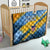 United States Virgin Islands Quilt with Blue Yellow Eagle Design and Government Seal - Wonder Print Shop
