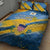 United States Virgin Islands Quilt Bed Set with Blue Yellow Eagle Design and Government Seal - Wonder Print Shop