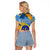 United States Virgin Islands Raglan Cropped T Shirt with Blue Yellow Eagle Design and Government Seal - Wonder Print Shop