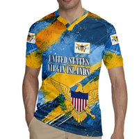 United States Virgin Islands Rugby Jersey with Blue Yellow Eagle Design and Government Seal - Wonder Print Shop