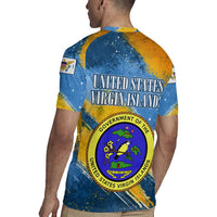 United States Virgin Islands Rugby Jersey with Blue Yellow Eagle Design and Government Seal - Wonder Print Shop