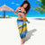 United States Virgin Islands Sarong with Blue Yellow Eagle Design and Government Seal - Wonder Print Shop