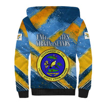 United States Virgin Islands Sherpa Hoodie with Blue Yellow Eagle Design and Government Seal - Wonder Print Shop