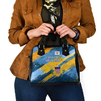 United States Virgin Islands Shoulder Handbag with Blue Yellow Eagle Design and Government Seal - Wonder Print Shop