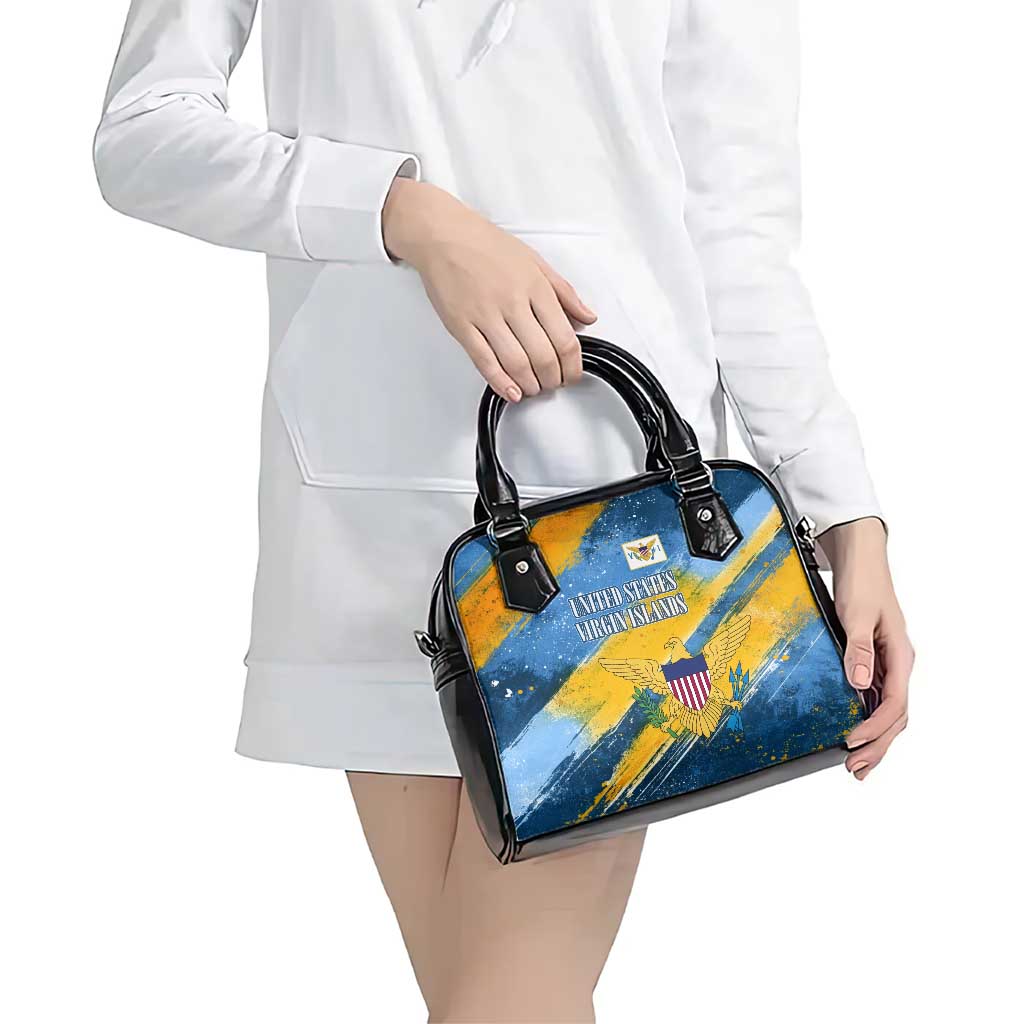 United States Virgin Islands Shoulder Handbag with Blue Yellow Eagle Design and Government Seal - Wonder Print Shop