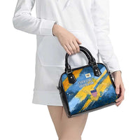 United States Virgin Islands Shoulder Handbag with Blue Yellow Eagle Design and Government Seal - Wonder Print Shop