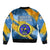 United States Virgin Islands Sleeve Zip Bomber Jacket with Blue Yellow Eagle Design and Government Seal - Wonder Print Shop