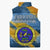 United States Virgin Islands Sleeveless Puffer Jacket with Blue Yellow Eagle Design and Government Seal - Wonder Print Shop