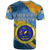 United States Virgin Islands T Shirt with Blue Yellow Eagle Design and Government Seal - Wonder Print Shop