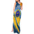 United States Virgin Islands Tank Maxi Dress with Blue Yellow Eagle Design and Government Seal - Wonder Print Shop
