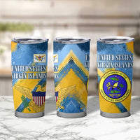 United States Virgin Islands Tumbler Cup with Blue Yellow Eagle Design and Government Seal - Wonder Print Shop