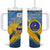 United States Virgin Islands Tumbler With Handle with Blue Yellow Eagle Design and Government Seal - Wonder Print Shop