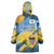 United States Virgin Islands Wearable Blanket Hoodie with Blue Yellow Eagle Design and Government Seal - Wonder Print Shop