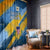 United States Virgin Islands Window Curtain with Blue Yellow Eagle Design and Government Seal - Wonder Print Shop