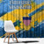 United States Virgin Islands Window Curtain with Blue Yellow Eagle Design and Government Seal - Wonder Print Shop