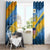 United States Virgin Islands Window Curtain with Blue Yellow Eagle Design and Government Seal - Wonder Print Shop