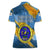 United States Virgin Islands Women Polo Shirt with Blue Yellow Eagle Design and Government Seal - Wonder Print Shop