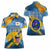 United States Virgin Islands Women Polo Shirt with Blue Yellow Eagle Design and Government Seal - Wonder Print Shop