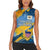 United States Virgin Islands Women Sleeveless Polo Shirt with Blue Yellow Eagle Design and Government Seal - Wonder Print Shop