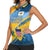 United States Virgin Islands Women Sleeveless Polo Shirt with Blue Yellow Eagle Design and Government Seal - Wonder Print Shop