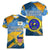 United States Virgin Islands Women V-Neck T-Shirt with Blue Yellow Eagle Design and Government Seal - Wonder Print Shop