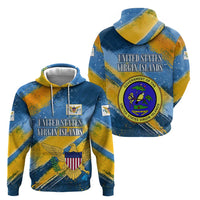 United States Virgin Islands Zip Hoodie with Blue Yellow Eagle Design and Government Seal - Wonder Print Shop