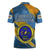 United States Virgin Islands Zipper Polo Shirt with Blue Yellow Eagle Design and Government Seal - Wonder Print Shop