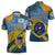 United States Virgin Islands Zipper Polo Shirt with Blue Yellow Eagle Design and Government Seal - Wonder Print Shop