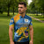 United States Virgin Islands Zipper Polo Shirt with Blue Yellow Eagle Design and Government Seal - Wonder Print Shop