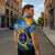 United States Virgin Islands Zipper Polo Shirt with Blue Yellow Eagle Design and Government Seal - Wonder Print Shop