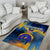United States Virgin Islands Area Rug with Blue Yellow Government Seal Design and Bald Eagle - Wonder Print Shop