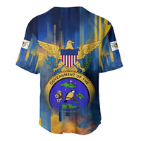 United States Virgin Islands Baseball Jersey with Blue Yellow Government Seal Design and Bald Eagle - Wonder Print Shop