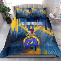 United States Virgin Islands Bedding Set with Blue Yellow Government Seal Design and Bald Eagle - Wonder Print Shop
