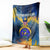 United States Virgin Islands Blanket with Blue Yellow Government Seal Design and Bald Eagle - Wonder Print Shop