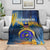 United States Virgin Islands Blanket with Blue Yellow Government Seal Design and Bald Eagle - Wonder Print Shop