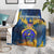 United States Virgin Islands Blanket with Blue Yellow Government Seal Design and Bald Eagle - Wonder Print Shop