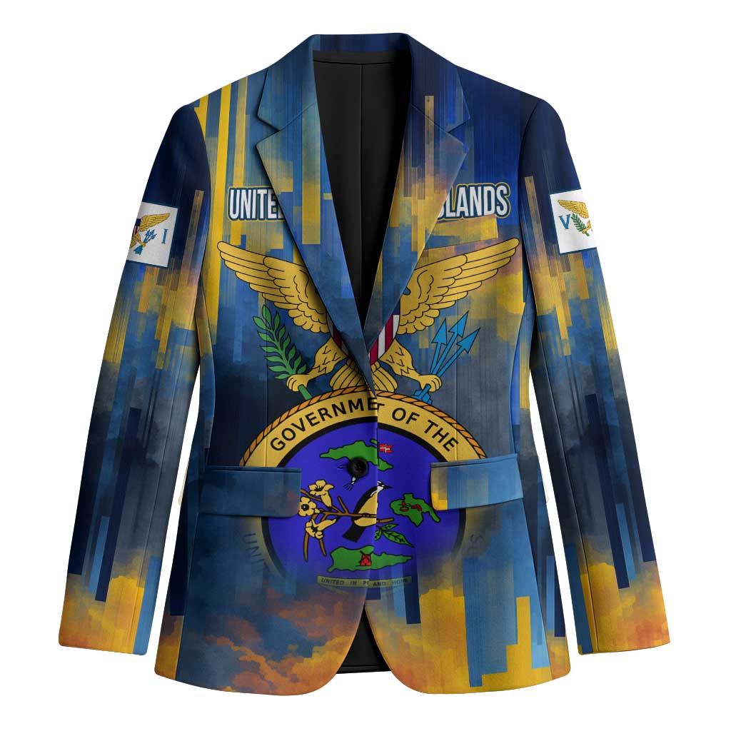 United States Virgin Islands Blazer with Blue Yellow Government Seal Design and Bald Eagle - Wonder Print Shop