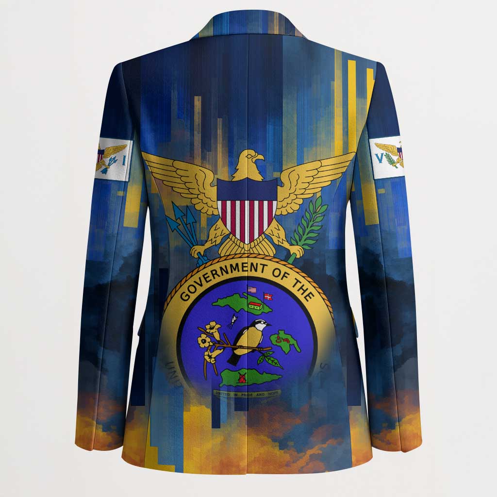 United States Virgin Islands Blazer with Blue Yellow Government Seal Design and Bald Eagle - Wonder Print Shop