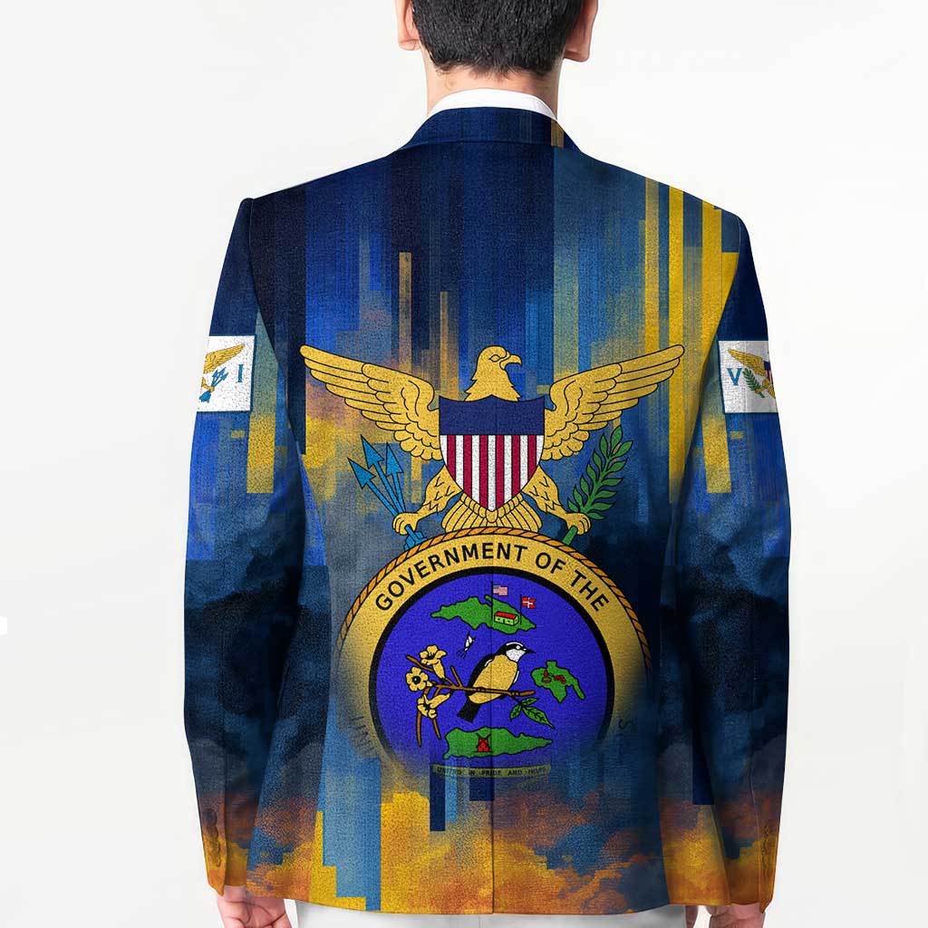 United States Virgin Islands Blazer with Blue Yellow Government Seal Design and Bald Eagle - Wonder Print Shop