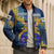 United States Virgin Islands Bomber Puffer Jacket with Blue Yellow Government Seal Design and Bald Eagle - Wonder Print Shop
