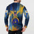 United States Virgin Islands Button Sweatshirt with Blue Yellow Government Seal Design and Bald Eagle - Wonder Print Shop