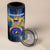 United States Virgin Islands 4 in 1 Can Cooler Tumbler with Blue Yellow Government Seal Design and Bald Eagle - Wonder Print Shop
