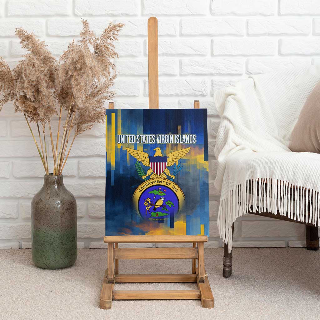 United States Virgin Islands Canvas Wall Art with Blue Yellow Government Seal Design and Bald Eagle - Wonder Print Shop