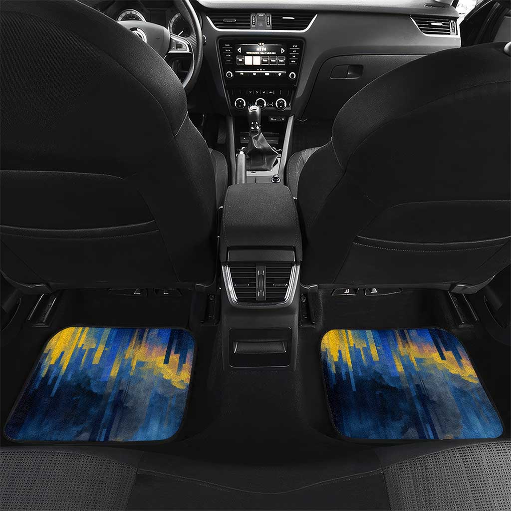 United States Virgin Islands Car Mats with Blue Yellow Government Seal Design and Bald Eagle - Wonder Print Shop