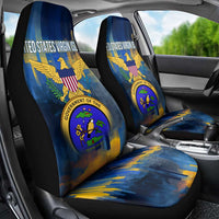 United States Virgin Islands Car Seat Cover with Blue Yellow Government Seal Design and Bald Eagle - Wonder Print Shop