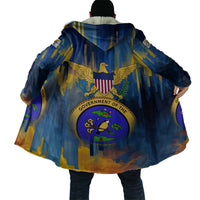 United States Virgin Islands Cloak with Blue Yellow Government Seal Design and Bald Eagle - Wonder Print Shop