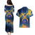 United States Virgin Islands Couples Matching Puletasi and Hawaiian Shirt with Blue Yellow Government Seal Design and Bald Eagle - Wonder Print Shop